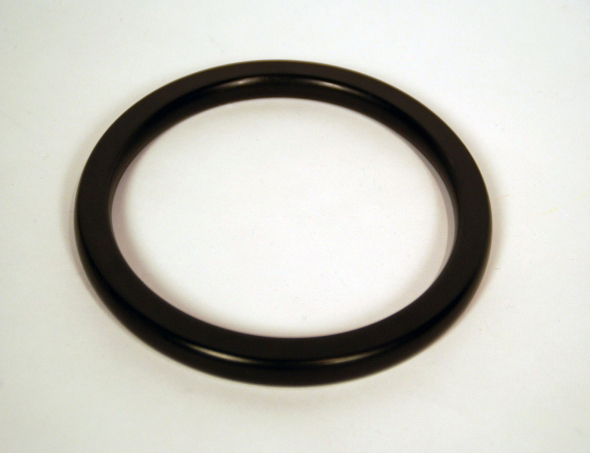 One black wooden handle shaped like a circle